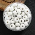 Cuentas de rueda de ceramica blanca 9mm cuentas de abaco sueltas para hacer joyas hechas a mano - Cuenta de Ábaco Pequeña / Blanco