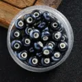 Cuentas de abaco de ceramica negro galvanizado cuentas de rueda accesorios DIY 9mm - Cuenta de Ábaco Pequeña / Negro