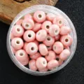Cuentas de rueda de cerámica rosa para joyería DIY accesorios de pulsera de 9 mm - Cuenta de Ábaco Pequeña / Rosa Claro