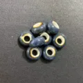 Vintage large hole ceramic loose beads for DIY handmade jewelry bracelets crafting accessories. - 9x15mm Hole approx 6mm / Large Hole Bead Glazed Dark Purple
