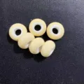 Retro large-hole ceramic beads spacer beads for handmade DIY jewelry necklace and bracelet making - 9x15mm Hole approx 6mm / Large Hole Bead Beige