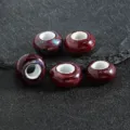 Vintage large hole ceramic beads red glazed spacer loose beads for DIY handmade jewelry making. - 9x15mm Hole approx 6mm / Large Hole Beads, Guifei Red