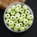 Abalorios rondelle ceramica verde claro fabricacion joyas DIY componentes espaciador abalorio 9mm - Cuenta de Ábaco Pequeña / Verde amarillento