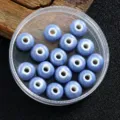 Abalorios de cerámica Jingdezhen accesorios de joyería espaciadores para pulseras 9mm - Cuenta de Ábaco Pequeña / Aguamarina