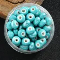 Abalorios de rueda de cerámica DIY turquesa cuentas espaciadoras de ábaco para joyería de pulsera - Cuenta de Ábaco Pequeña / Aguamarina