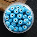 Abalorios de rueda de cerámica azul cuentas espaciadoras para hacer joyas de bricolaje - Cuenta de Ábaco Pequeña / Azul cielo