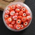 Cuentas de rueda de cerámica naranja accesorios de pulsera de bricolaje, diámetro 9mm, agujero. - Cuenta de Ábaco Pequeña / Naranja