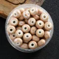 Cuentas de rueda de ceramica galvanizada de Jingdezhen para accesorios de pulsera DIY - Cuenta de Ábaco Pequeña / Caqui