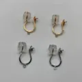 DIY clip-on earring converters, gold and silver pain-free silicone pad jewelry findings - Style C / KC Gold