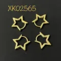 Goldene Stern-Ohrringe Nahaufnahme, DIY Schmuckherstellung Funde, Kupfer Metall Handwerk. - Fünfeck Stern Ohrringverschluss(xk02565) / Gold