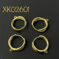 Vergoldete Messing Ohrring Befestigungen Reifen Verbinder DIY Schmuck Zubehör Teile - Ohrringverschluss mit Schlaufe(xk02601) / Gold