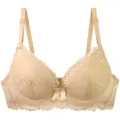 Women lace push up bra sexy plus size lingerie French style comfortable undergarment beige - 75B / Tops / Apricot