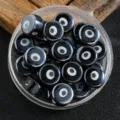 Black evil eye ceramic beads diy spacer beads for handmade bracelets and jewelry making items - Black