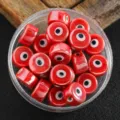 Red evil eye ceramic beads round spacer loose beads DIY handmade jewelry making material 10.7mm - Red