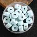 Light blue ceramic evil eye beads 10mm spacer beads for DIY jewelry making bracelets - Light Blue