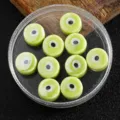 Colorful ceramic evil eye beads spacer charms for DIY jewelry making bracelets and crafts. - Yellow-Green