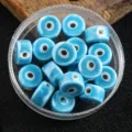Light blue ceramic evil eye spacer beads DIY bracelet jewelry making accessories - Sky Blue