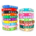 Colorful nylon pet collar with cute paw print pattern, adjustable and safe for cats and dogs. - Any Color