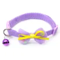 Lila Haustier Katzenhalsband mit süßer Schleife und Glocke, verstellbar, 1cm Breite. - Breite 1,0 cm, Verstellbereich 21–34 cm / Lila