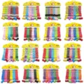 Colorful printed pet collars with bells, fabric cat and dog neck strap carded set. - Width 1.0cm / Random Mix