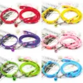 Colorful Argyle Pattern Pet Dog Collar and Leash Set Adjustable Puppy Neck Strap with Bell - Multicolor
