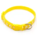 Yellow pet collar with cute paw print design, durable nylon material and quick release buckle. - Yellow