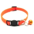 Helle orange Haustierhalsband mit Glocke und Sicherheitsgurt, langlebiges Nylon für Katzen. - Orangerot