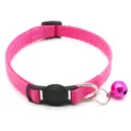 Rosa Nylon Katzenhalsband mit Sicherheitsverschluss und Glocke für kleine Hunde und Katzen. - Fuchsia