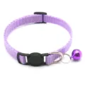 Lila Haustier Katzenhalsband mit Metallglocke Sicherheitsschnalle und verstellbarem Nylonriem - Hellviolett