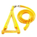 Yellow cartoon printed pet chest harness and leash set, 1cm wide small dog cat traction - Width 1.0cm, Leash Length 120cm / Yellow