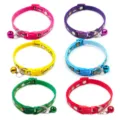 Cartoon printed pet collar 1cm nylon cat puppy neck strap with bell multi-color sku - Width 1.0cm, Adjustable Range 21-34cm / Any Style