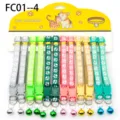 Colorful pet cat collar with bell paw print nylon adjustable kitten neck strap set - FC01-4