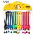 Colorful reflective pet collars with bells carded set for dogs and cats daily walking safety. - FC02