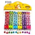 Colorful pet collar set with cute bell, adjustable nylon camouflage cat and dog neck strap. - FC03