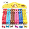 Colorful printed pet collar with bells, adjustable fabric cat and dog necklace accessory detail. - FC13