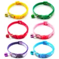 Cute footprint printed pet cat collar with a bell and quick release buckle in various colors. - Multicolor