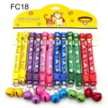 Set of 12 colorful pet collars with cute cat pattern, plastic buckles and loud bells for cats. - Width 1.0cm / FC18
