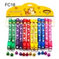 Colorful cat collar pet necklace with bell fabric adjustable puppy pet accessories - FC18