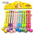 12pcs colorful flower pet dog cat collars with bells plastic buckles card packaging - Width 1.0cm / FC30