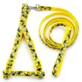 Set guinzaglio e pettorina mimetico giallo per animali, corda robusta con gancio in metallo. - Giallo