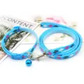 Blue argyle pet dog leash and collar set with cute bell for small dogs and cats walking. - Light Blue