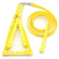 Yellow bone pattern pet harness and leash set for small dogs and cats, durable walking strap. - Yellow