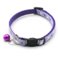 Lila Herz Druck Katzenhalsband mit Glocke Sicherheitsschnalle Haustier Kätzchen Band - Hellviolett