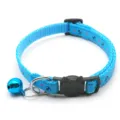 Blue pet collar with anchor print, shiny bell and cute cat buckle for small dogs and cats. - Lake Blue