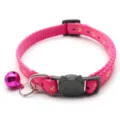 Pink pet collar with anchor print, cat head buckle and bell, perfect detail shot for cats and dogs. - Rose Red