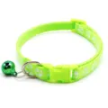 Green paw print pet cat collar with quick release buckle and bell, 1.0cm width variant. - Fluorescent Green