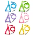 Colorful pet dog cat harness and leash set with cute heart print for daily walking training. - Multicolor