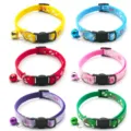 Colorful nylon pet cat collar with cute paw prints, quick release buckle and sweet bell. - Multicolor