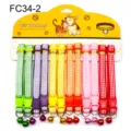 Colorful plaid pet collars with bells and quick release buckles for cats and small dogs. - FC34-2