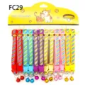 Colorful Striped Pet Collar Cat Dog Necklace with Bell Carded Packaging Variant - Multi - FC29
